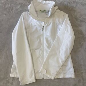 IZOD Performax White Lightweight‎ Full Zip Hooded Jacket Women's Small